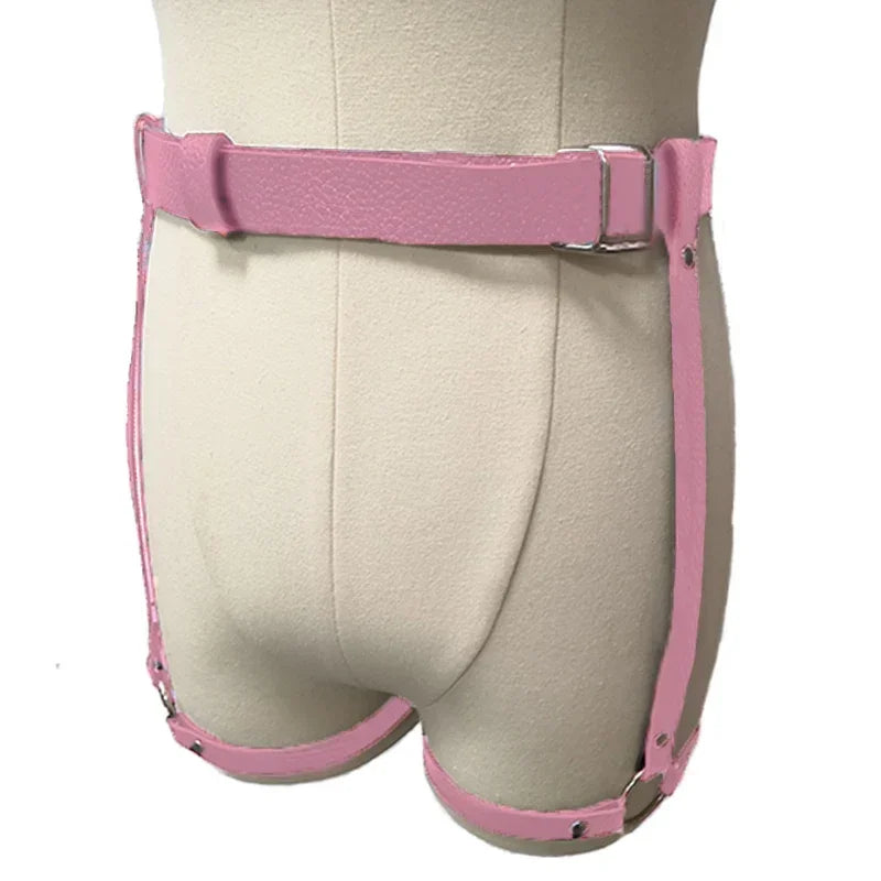 Adult Sexy Underwear BDSM Leather Bondage Lingerie Buttocks Erotic Leg Harness Suspenders Handcuffs Garter Strap For Women Men