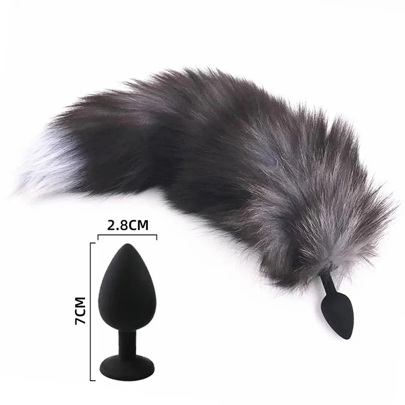 Small Size Sex Toy Tail Sexy Fox Tail Anal Plug Silicone Adult Products Cosplay Woman Men Anal Butt Plug Adults Game Couple Toys