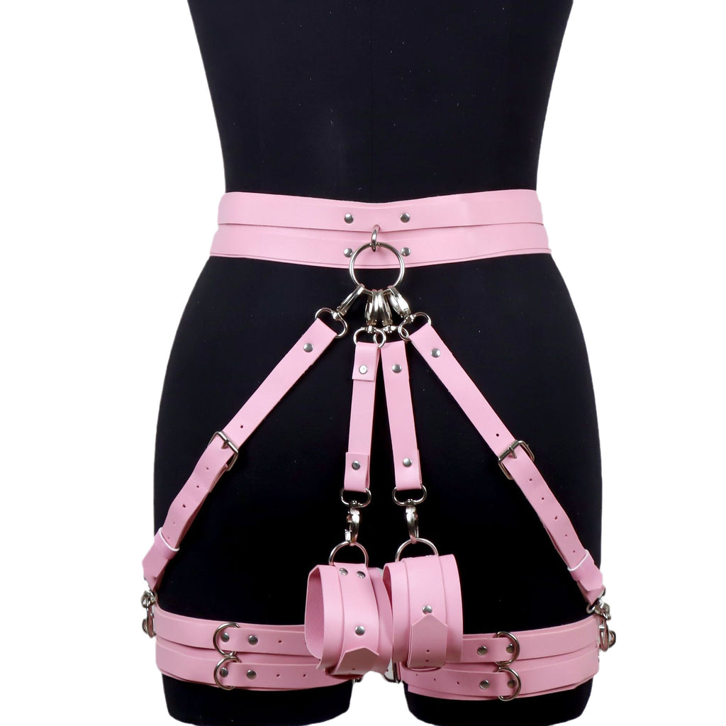 Sexy Bodys Lingerie Woman Leather Harness Bdsm Garter Belt Bondage Thigh Harness Seks Suspenders Strap Belt Stockings Female