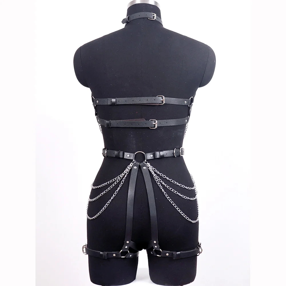 Sexy Body Harness Women Corset Leather Lingerie Bdsm Harness Garter Bondage Lingerie Fetish Wear Clothing Suspenders Accessories