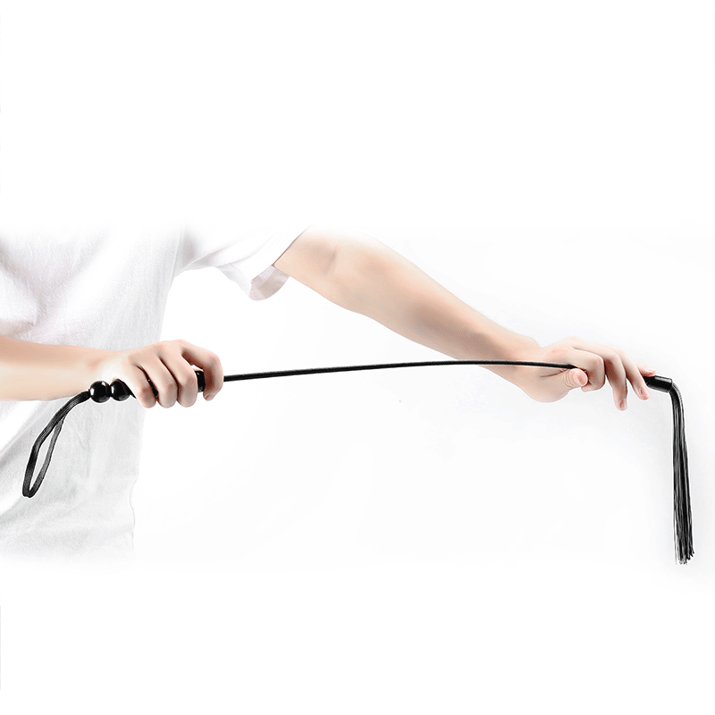 48.5cm Six Beads Handle Silicone Tassels Top Long Straight Whip Riding Crop Flogger Paddle Slapper Horse Training Dressage Whips