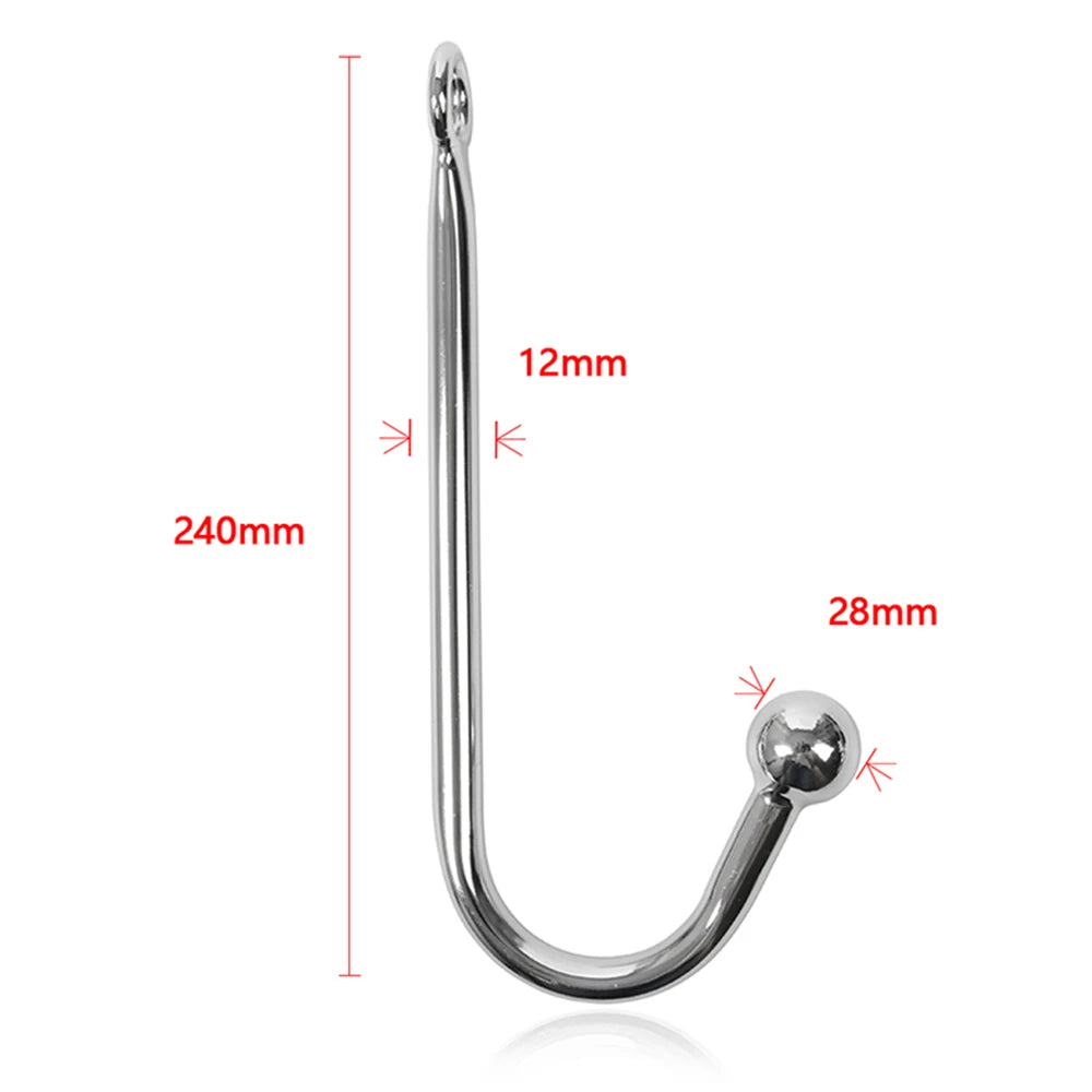 Stainless Steel Anal Hook With Long Leash Fetish Sexy Butt Plug SM Erotic Games Toys Slave Anal Toys Sex Tools For Couples
