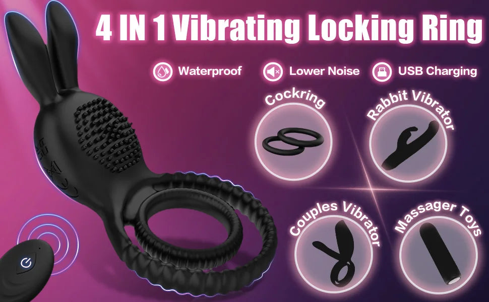 Vibrating Cock Ring Vibrator Adult Sex Toy with Vibrations Longer Harder Stronger G Spot Clitoral Stimulator Penis Ring Erection