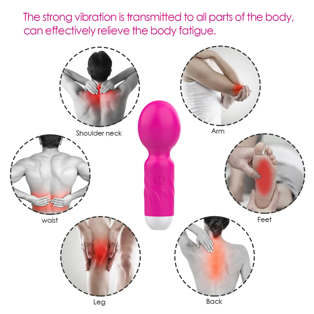 Mini AV Vibrator Magic Wand for Women Clitoris Stimulator USB Rechargeable Portable Silicone Massager Female Sex Toys