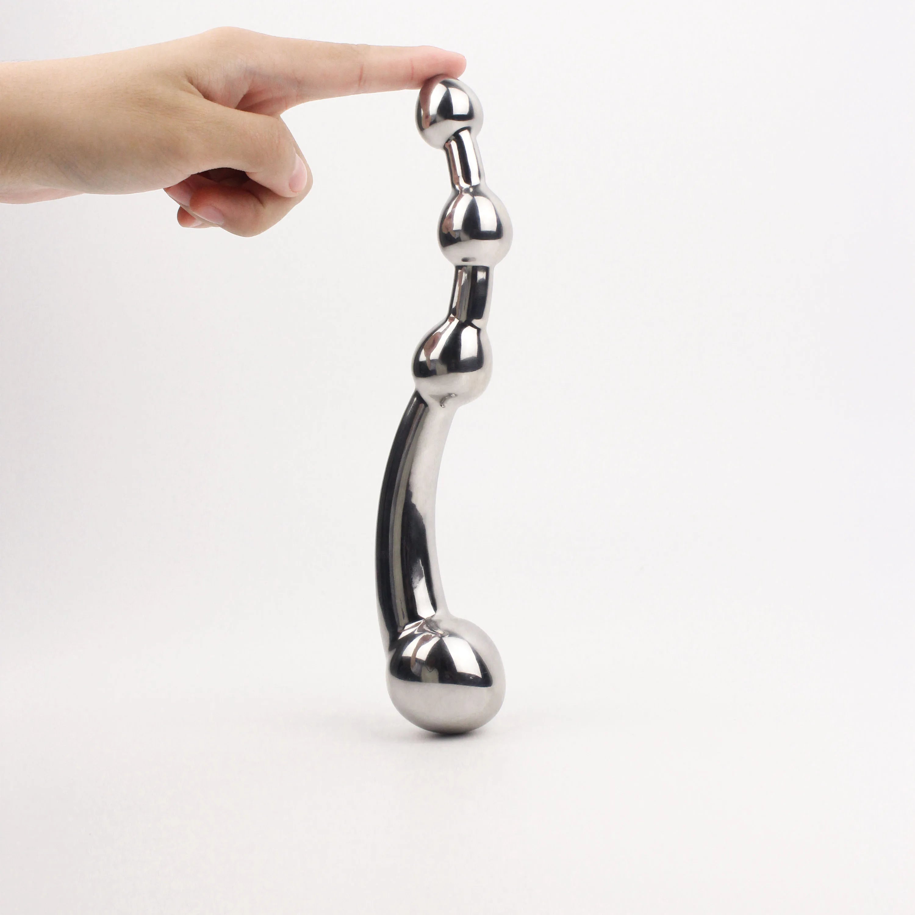 22cm Heavy Stainless Steel Double Heads Dildo Butt Plug G Spot Masturbators Wand Anal Beads Vaginal Stimulation Couple Sex Toys