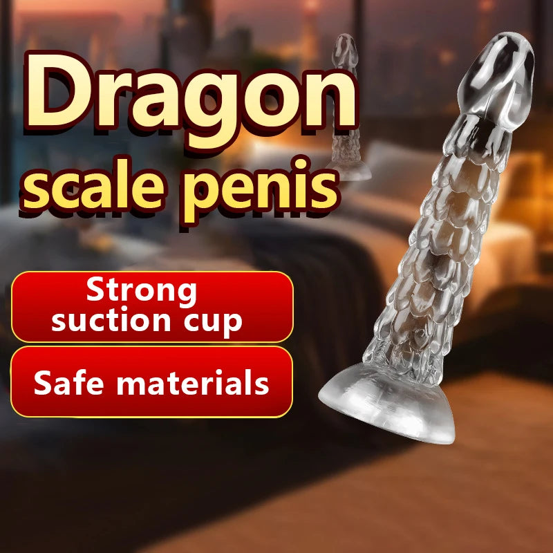 Dragon Scale Dildo Female Toys Sex Toys Strong Suction Cup Realistic Transparent Penis Dildo Penis Dildo Adult Masturbation