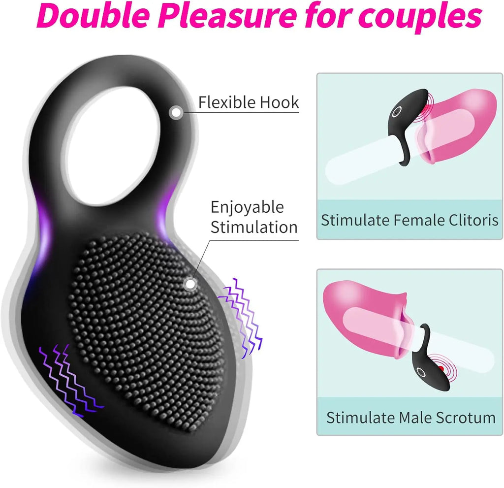 10 Intense Vibrations Cock Ring Vibrator Sex Toys for Men Vibrating Penis Ring Male Toys Cock Ring Vibrator Couples Adult Games