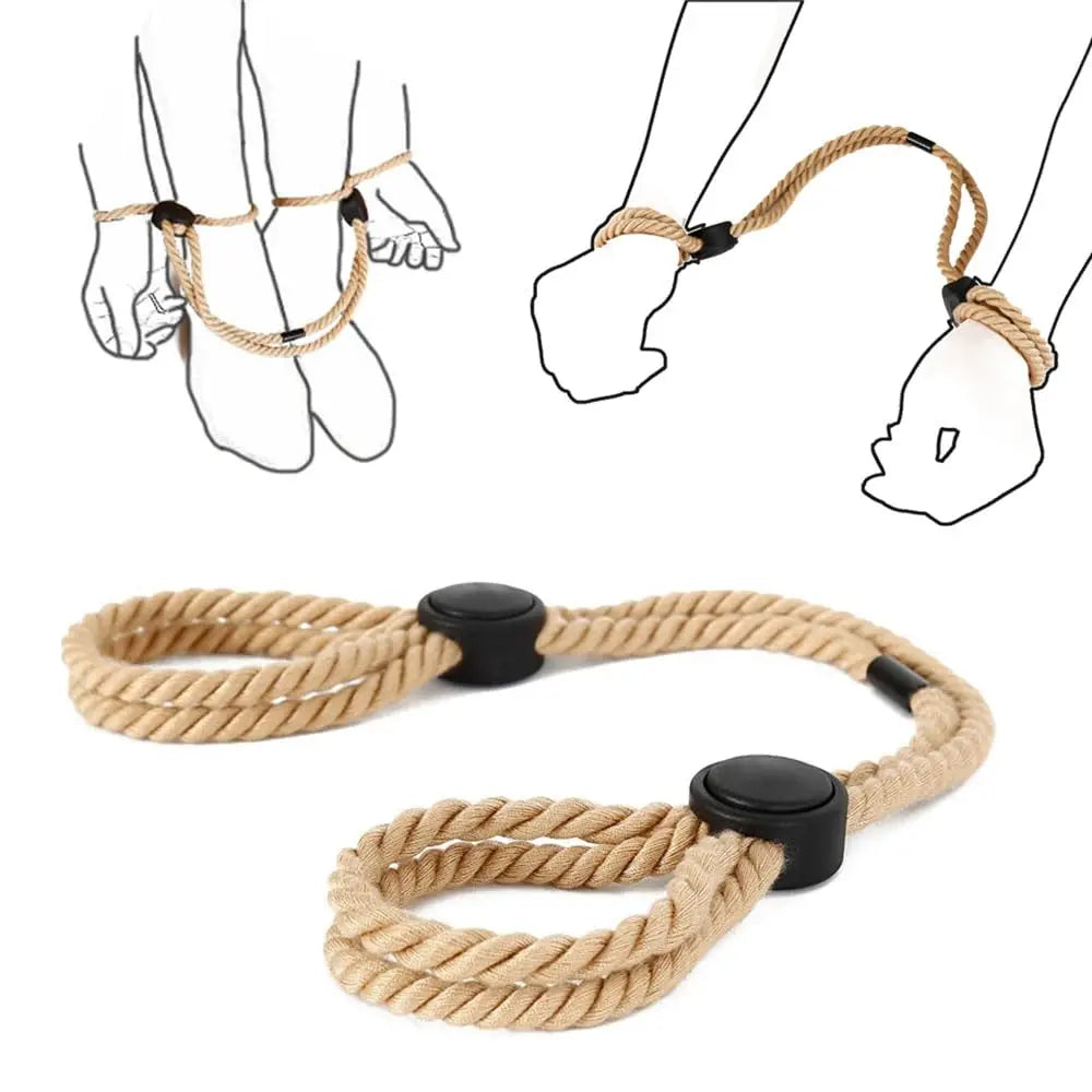 BDSM Sex Handcuff SM Hand Restraint Erotic Shackle Binds Sex Rope Slave Bondage Sexope Ankle Cuffs Backhandcuff Easy to Use Toy