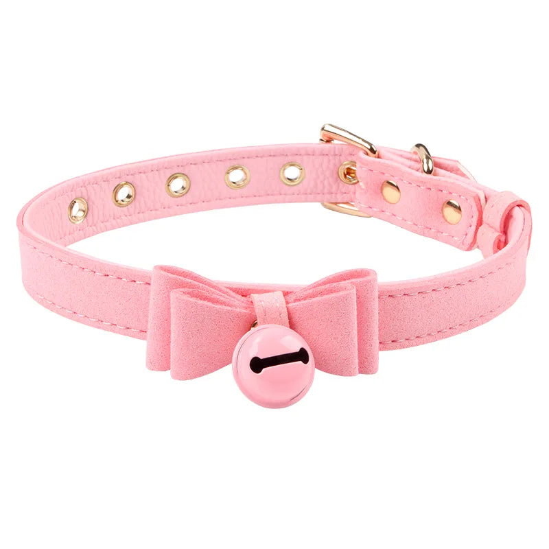 Sexy PU Leather Collar Bell Choker Slave Costume BDSM Bondage Necklace Neckband Sex Toys Adults SM Erotic Accessories