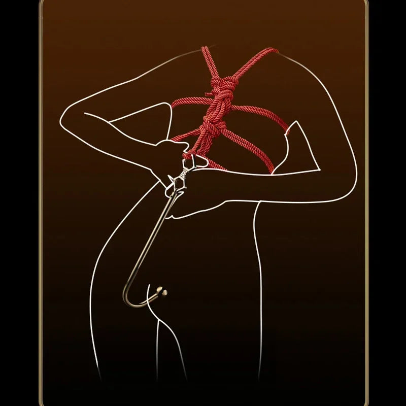 LOCKINK Metal Anal Hook Couple Adults Toys SM Posterior Anal Dilation Single Bead Adjustable Restraint Equipment for Men Women