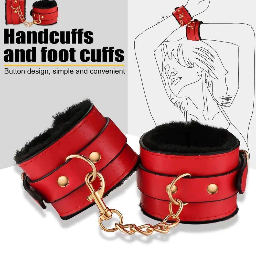 BDSM Adjustable Straps Bed Restraints Sex Bondage Kit For Couple Handcuffs Ankle Cuffs With Bondage Set SM Adult Games Sex Toys