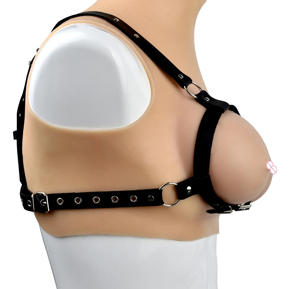 ANOSX Breast Bondage Harness Belt Sexy Exotic Clothing BDSM Bra Chest Straps Leather Bed Restraint Sex Toy Gothic Clothing ﻿