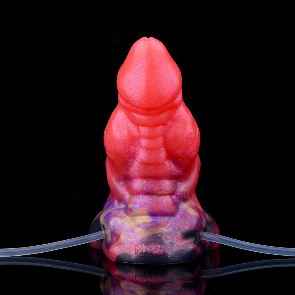 NNSX Squirting Silicone Dog Dildo Inflatable Dick Fantasy Fishbone Pattern Butt Plug Anal Sex Toys For Women Sexy Adult Supplies