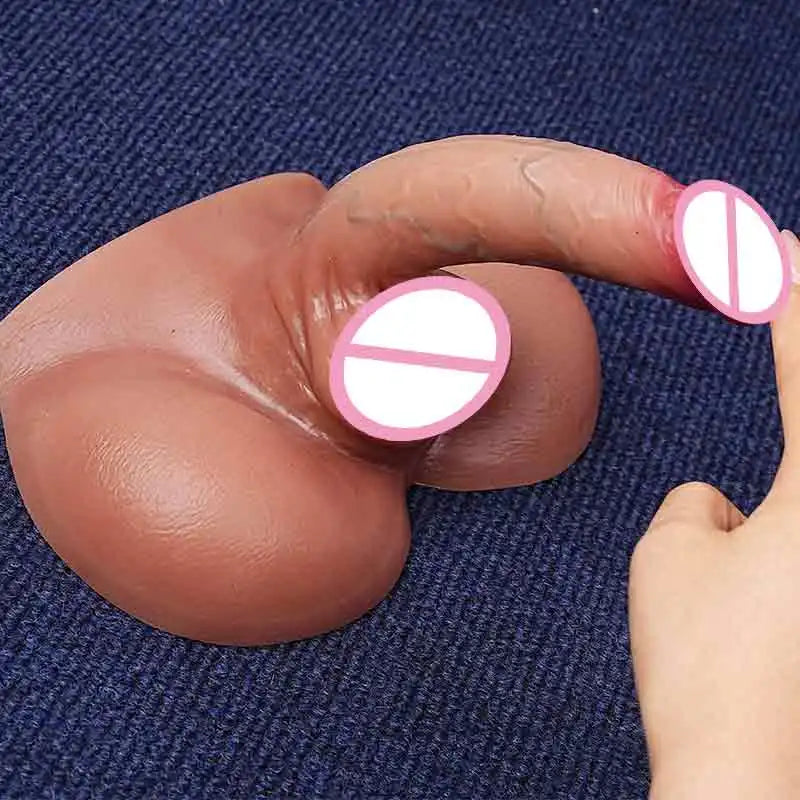 3D Realistic Penis Masturbator Body Dildo Thick Dick Big Penis with Real Testis Sex Doll Simulated Penis for Women Gay Lesbian