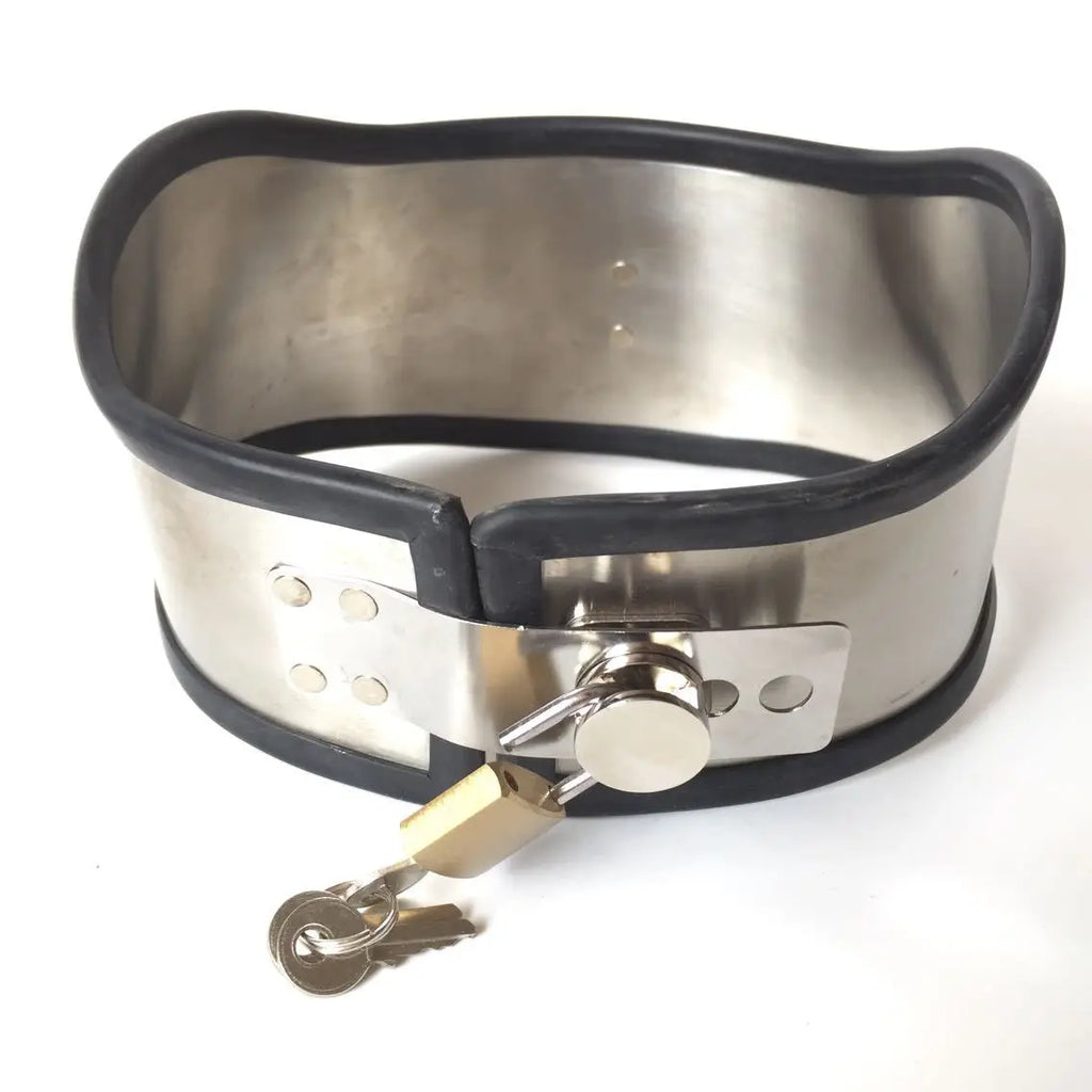 LILUPLAY New Stainless Steel Neck Collar Bdsm Bondage Lockable Chastity Belts Fetish Dog Collar Neck Harness Collar Sex Toys