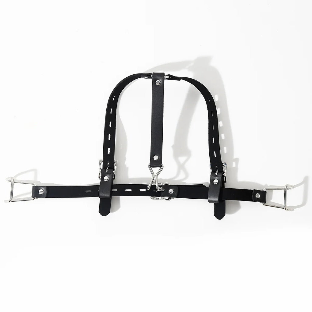 Stainless Steel Spider Ring Gag BDSM Bondage,Nose & Mouth Hook Spreader Leather Head Harness ,Sex Toys For Couples Restraints