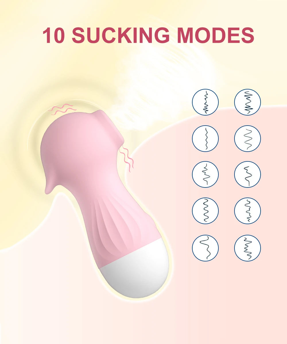 Clitoral Suction Vibrator for Women, Dual Stimulation with Powerful Vibration & Rhythmic Suction, Soft Silicone Sex Toy