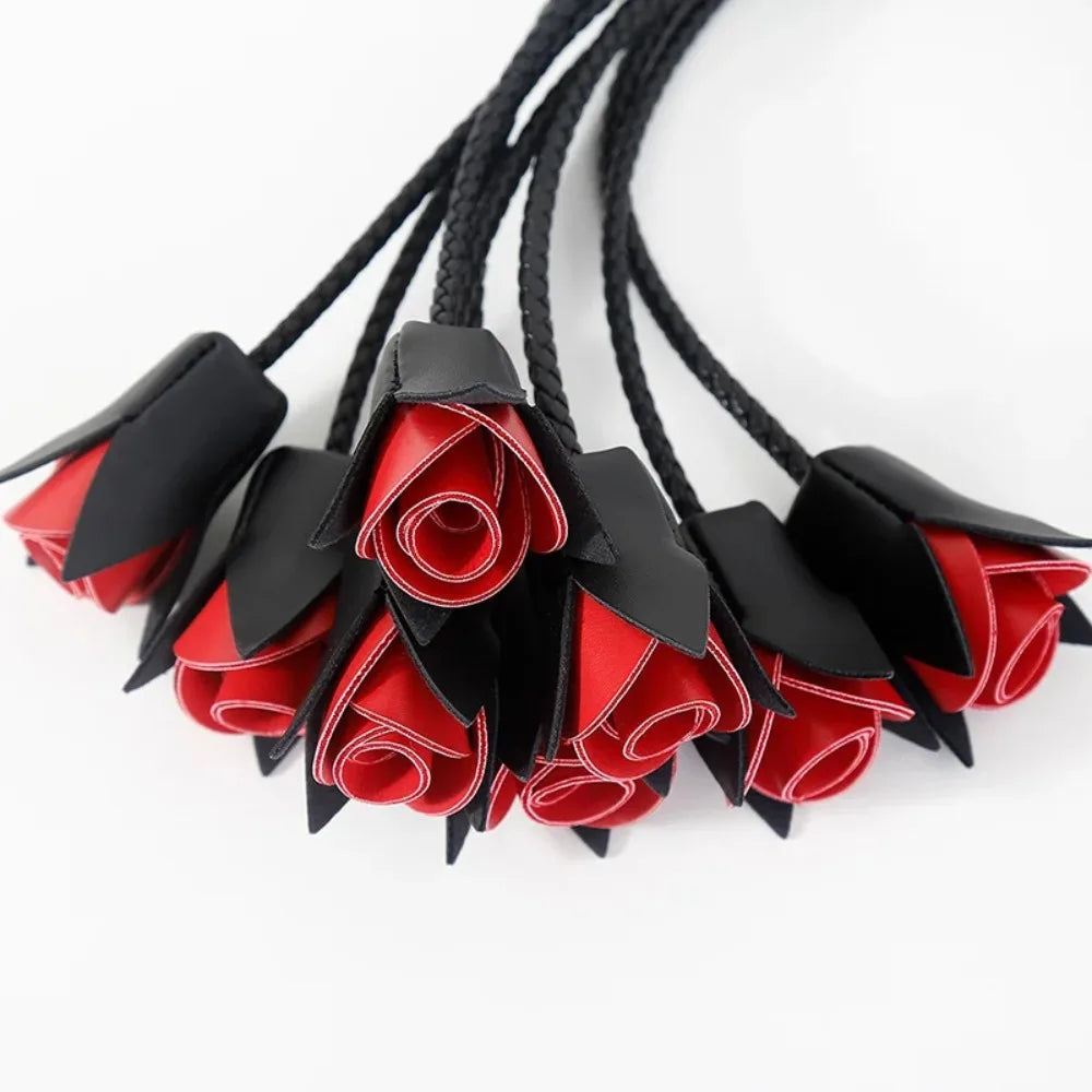 Handmade Woven Rose Flower Leather Whip Leather Whip Loose Whip SM Toys Training Adult Toys sex machine sex machine sexshop