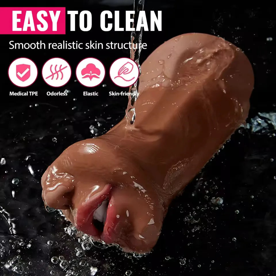 3 In 1 Pocket Pussy Real Vagina Male Masturbator Cup Oral Sex Tight Anus Blowjob Textured Masturbation Adult Sex Toy for Men