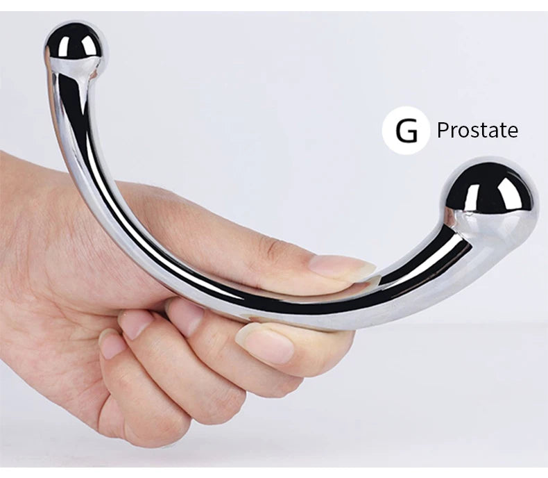 Metal Anal Plug Double Ended Stainless Steel G Spot Wand Butt Plug Prostate Massage Anal Dildo Plug Adult Sex Toys for Men Women