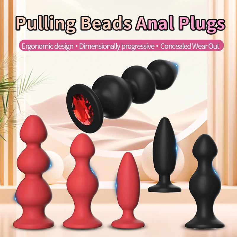 Silicone Anal Plug For Women Anal Vaginal Expander Bottom with colored diamonds Sex Toy Adults Games Couple Tool Erotic Products