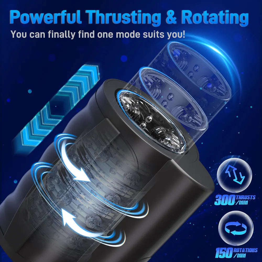 Handheld Automatic Male Masturbator,with Anti-slip Belt,Double Headed Penetration Penis Stroker Massager,Adult Sex Toys for Men
