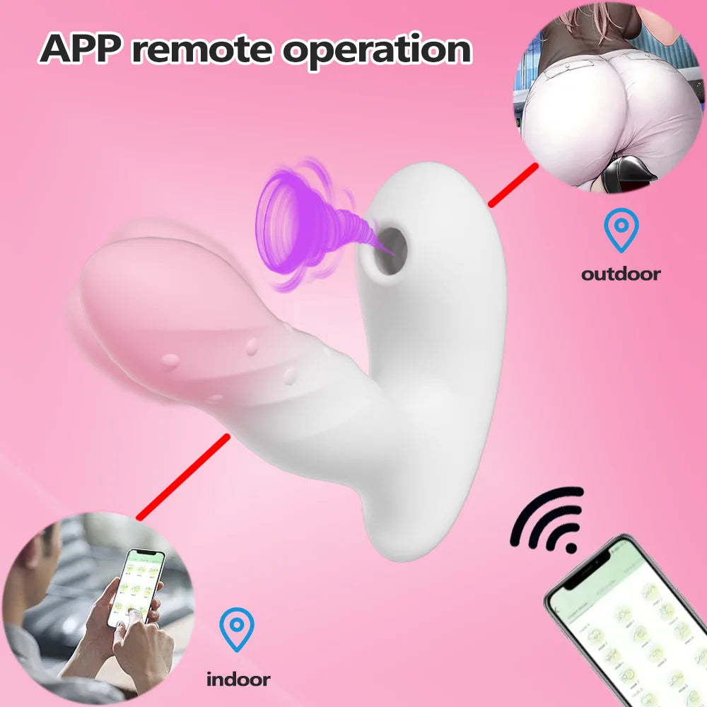 Adult Toys Wearable Clitoris Sucking G Spot Vibrators 9 Modes Clit Vagina Dildo Stimulator APP Control Erotic Sex Toys for Wome