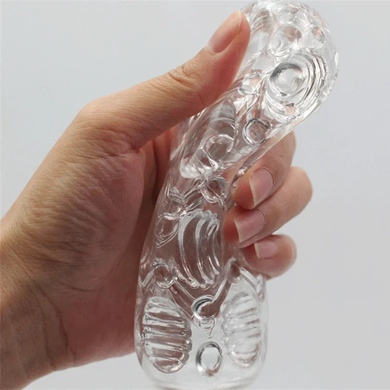 Male Masturbation Toys TPE Soft Clear Pocket Pussy Penis Sleeve Intimate Toys for Men Masturbation Tools Aadult Products 18 Sex