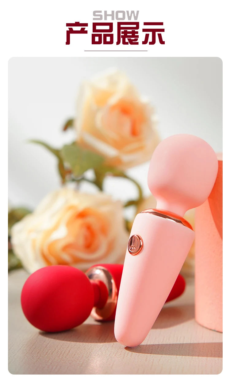 Mini AV Stick Vibrator for Women USB Charging Portable Adult Magic Wand Ice Cream Vibrator 10 Frequency Vibrating Sex Toys