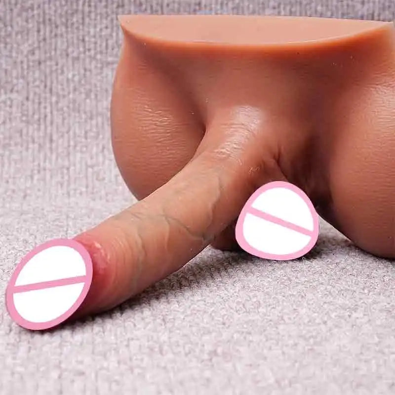 3D Realistic Penis Masturbator Body Dildo Thick Dick Big Penis with Real Testis Sex Doll Simulated Penis for Women Gay Lesbian