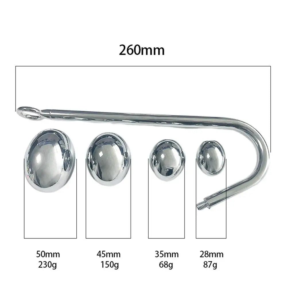 Stainless Steel Anal Hook Anus balls Metal Anal Dilator Butt Plug Big Anal Beads prostate massager insert Anal sex toy for Adult