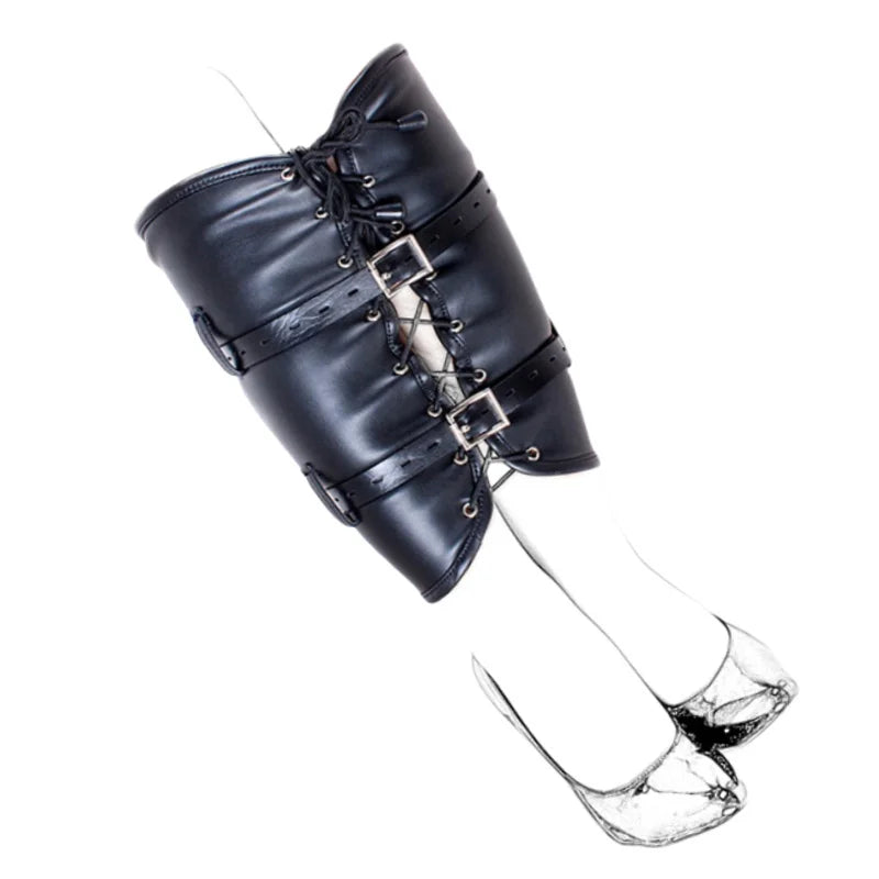 BDSM Leather Calf Cuffs Bondage Accessories with Fetish Restraint Bag Belts for Couple Orbs Vagina Clitoris Stimulator Sex Toys