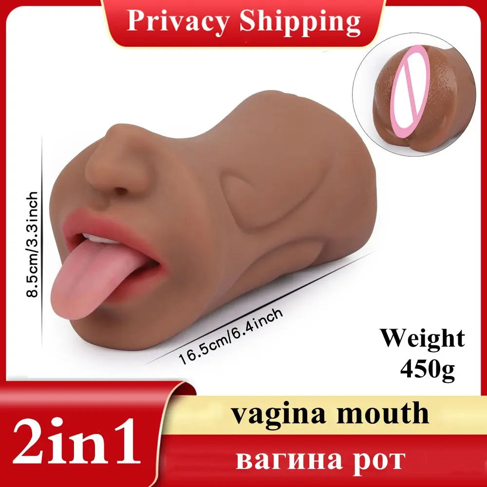 3 in 1 Masturbator for Male Realistic Vagina Oral Sex Toys Pocket Pusssy Deep Throat Masturbation Man Blowjob Sex Tool for Men