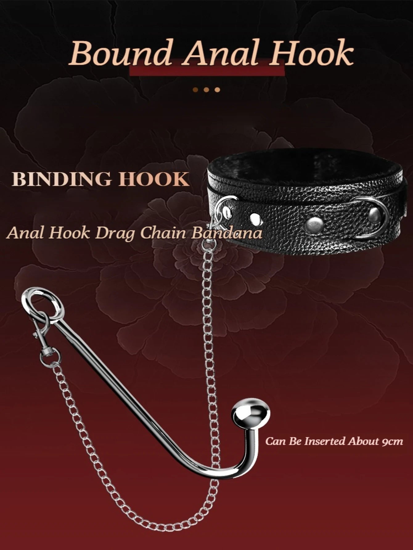 Steel Anal Hook Sex Bondage Set BDSM Adjustable Leather Collar Restraints For Adults SM Game Couples Hook Anal Sex Toys