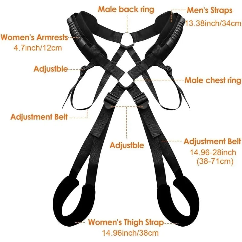 BDSM Sex Swing Set with Bondage Love Slings Adjustable Strap Easy Installation Soft Mat for Couples Adult Sex Toy Intimate Time
