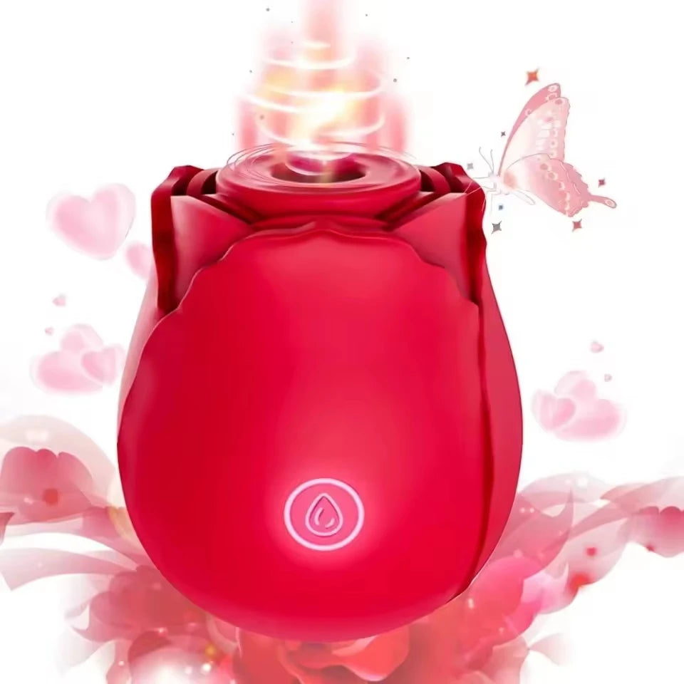 Rose Dildo Vibrator Sex Toys for Women - Sucking Vibrating Clitoral Nipple Stimulator G-Spot Massager for Couples Adult Sex Game