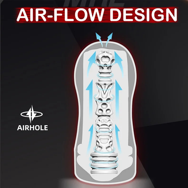 Soft Rubber Snail Climax Airplane Cup Mouth Sucking Anal Vagina Male Masturbator Manual Penis Trainer Adult Sex Toys for Men 18+