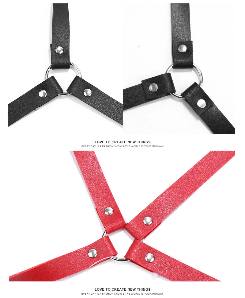 Bdsm Bondage Leg Harness Garter Belt Erotic Lingerie Women Body Garters Gothic Lenceria Mujer Sexy Bow PU Leather Harness Belts