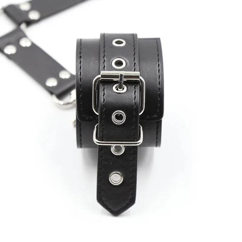 Leather Handcuffs BDSM Bondage Restraint Flirting Slave Exotic Accessories Toys For Couple Games Handcuff&amp  Ankle Cuffs Adult