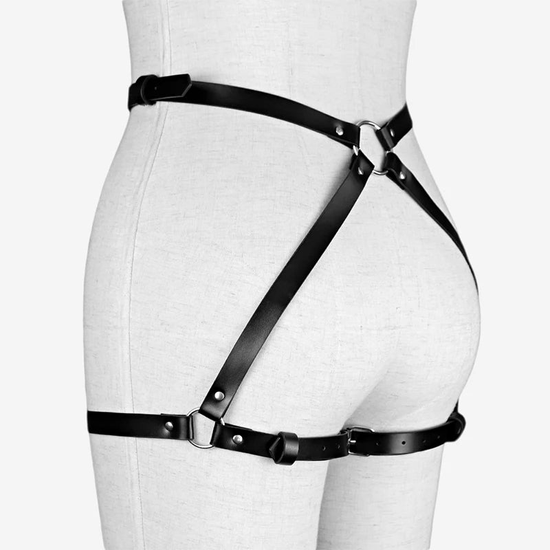 Bdsm Bondage Leg Harness Garter Belt Erotic Lingerie Women Body Garters Gothic Lenceria Mujer Sexy Bow PU Leather Harness Belts