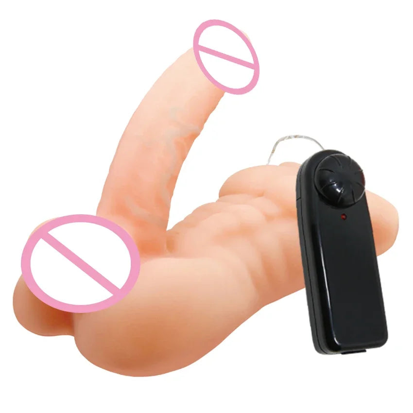 Soft Skin Realistic Penis Sexy Female Vibrating Masturbator Dildo Male Torso Sexsual Love Doll Sex Toys for Women Men 18 Adult