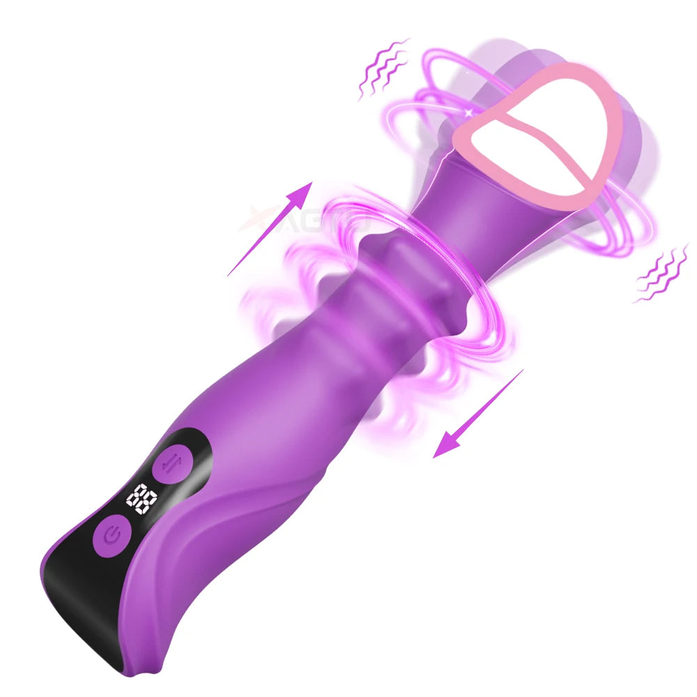 Sex Toys Telescopic Swing Vibrator for Women 3 in 1 Clitoris G Spot Stimulator Thrusting Beads Dildo for Female Adult Toys 18+