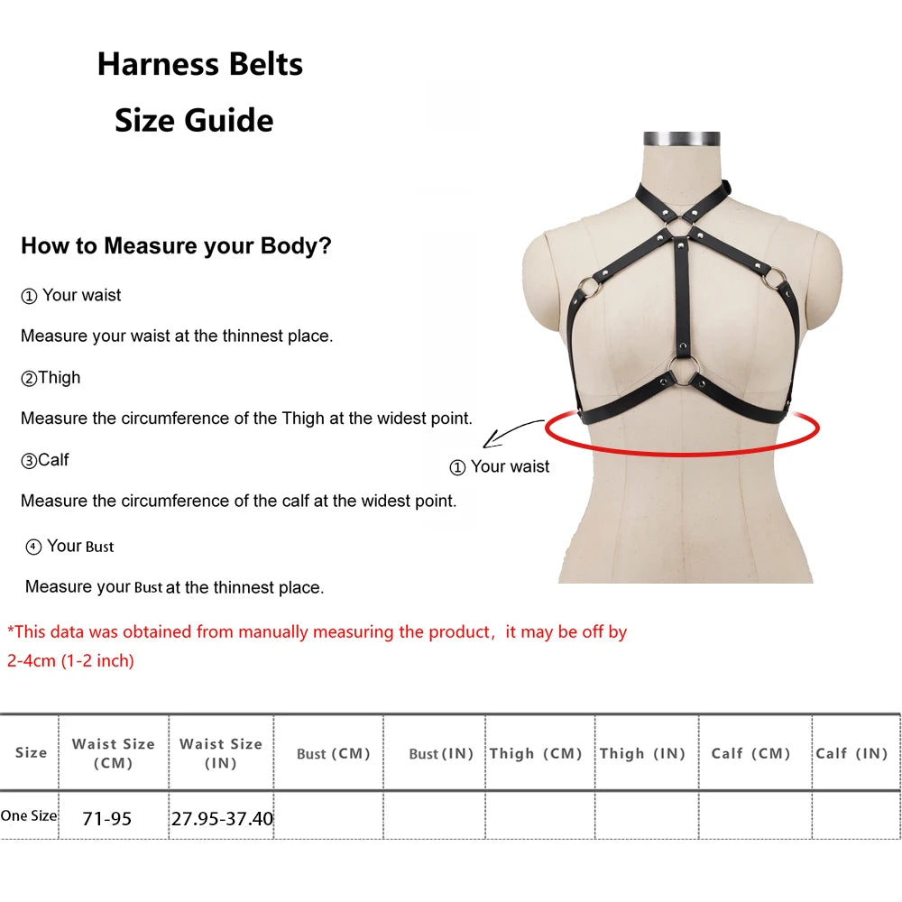 Bdsm Leather Body Harness for Women Sexy Bondage Lingerie Garter Belt Erotic Harness Woman Cage Waist Suspender Gothic Clothes