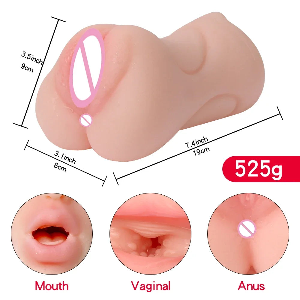Masturbation Stick Male Masturbator Artificial Vagina Simulator Realistic Rubber Vaginal Industrial Pussy Sex Toys For Men Adult