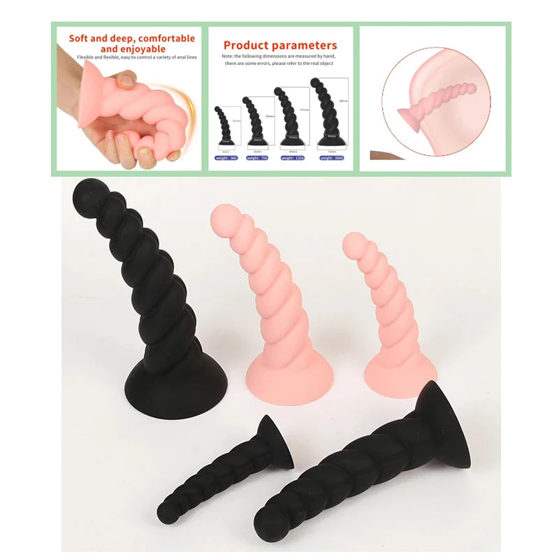 Silicone Bead Anal Plug Dildo With Strong Sucker Prostate Massager Vaginal G-point Stimulator Adult Game Sex Toys For Man Woman