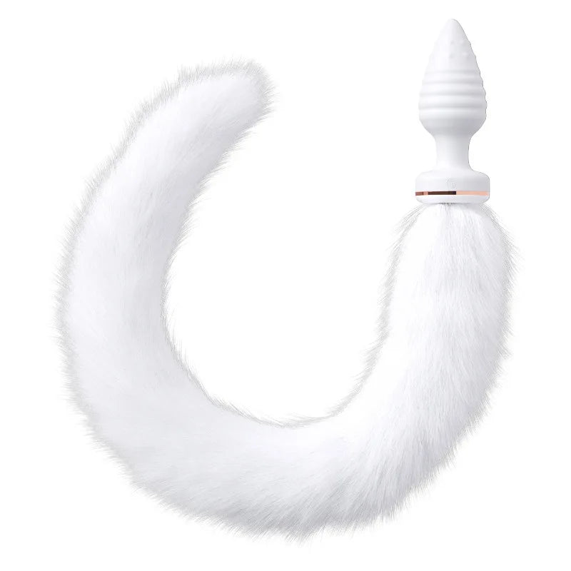 Fox Tail Anal Vibrator Butt Plug Replaceable Silicone Plugs Sex Adult Toys Flirting Tool For Couples SM Role Play Remote Control