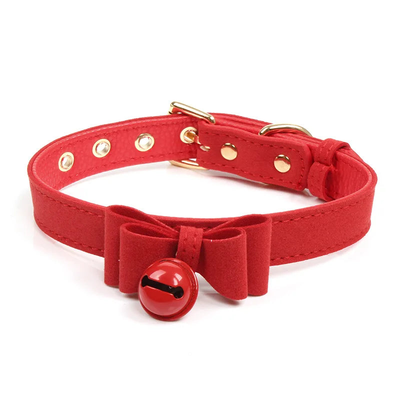 Sexy PU Leather Collar Bell Choker Slave Costume BDSM Bondage Necklace Neckband Sex Toys Adults SM Erotic Accessories