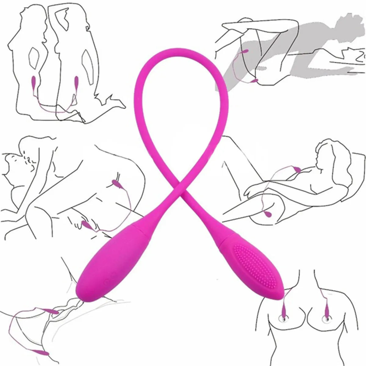 Double-headed Sex Toys for Women Vagina Clitoris Stimulate Vibrator Couple Resonance Masturbator Adult Toys Female Erotic Sextoy