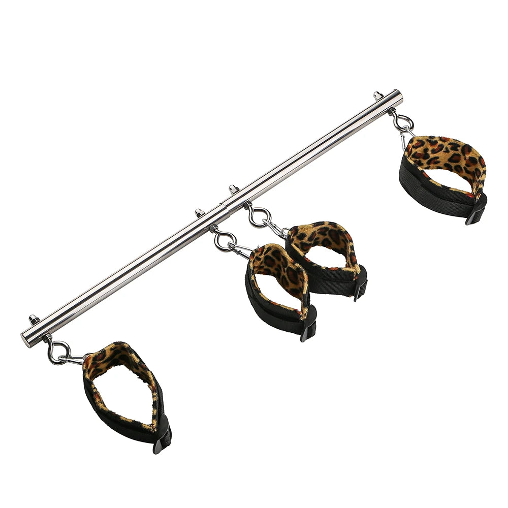 BDSM Bondage Set Stainless Steel Extend Spreader Bar Sex Slave Handcuffs Ankle Cuffs Fetish Restraints Adult Sex Toys for Couple