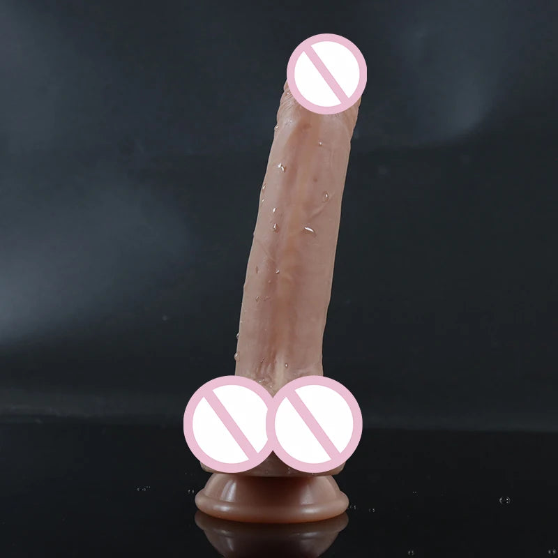 Silicone Dildos Realistic Fake Long Penis Double Layer Butt Plug Adult Sex Toys For Woman Men Vagina Anal Massage Tools sex toys